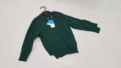 90 X BRAND NEW F&F COTTON RICH GREEN JUMPERS AGE 4-5 YEARS IN 3 BOXES
