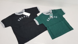 85 X BRAND NEW CELTIC COLLECTION OFFICIAL MERCHANDISE JUNIOR T SHIRTS SIZE SMALL AND LARGE