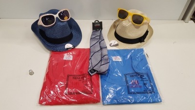 75 PIECE MIXED CLOTHING LOT CONTAINING HATS IN VARIOUS STYLES AND SIZES, BODY STAR HOODIES, THERMAL T SHIRTS AND LEATHER LINED BELTS ETC