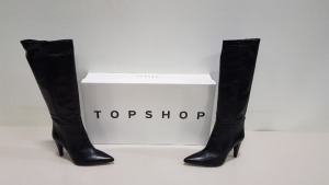 4 X BRAND NEW TOPSHOP TAYLOR BLACK HEELED KNEE HIGH BOOTS UK SIZE 6 RRP £120.00