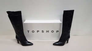 3 X BRAND NEW TOPSHOP TAYLOR BLACK HEELED KNEE HIGH BOOTS UK SIZE 6 RRP £120.00