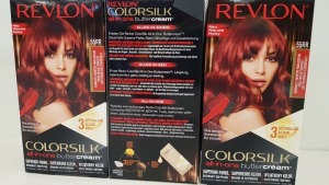 96 X BRAND NEW REVLON COLORSILK ALL IN ONE BUTTERCREAM INTENSE RED HAIR COLOUR (REVLON SHADE CODE 55RR) IN 8 BOXES