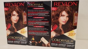 96 X BRAND NEW REVLON COLORSILK ALL IN ONE BUTTERCREAM MEDIUM GOLDEN BROWN HAIR COLOUR (REVLON SHADE CODE 53) IN 8 BOXES