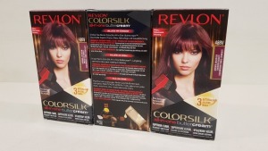 96 X BRAND NEW REVLON COLORSILK ALL IN ONE BUTTERCREAM BURGUNDY HAIR COLOUR (REVLON SHADE CODE 48BV) IN 8 BOXES