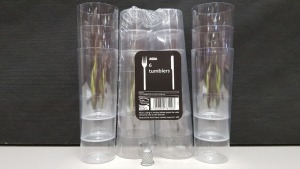 640 X BRAND NEW PACKS OF 6 HIGH BALL SLIM JIM CLEAR PLASTIC TUMBLERS IN 160 DISPLAY BOXES - ON 1 FULL PALLET - SO YOU GET 3840 INDIVIDUAL TUMBLERS IN THE LOT