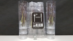 640 X BRAND NEW PACKS OF 6 HIGH BALL SLIM JIM CLEAR PLASTIC TUMBLERS IN 160 DISPLAY BOXES - ON 1 FULL PALLET - SO YOU GET 3840 INDIVIDUAL TUMBLERS IN THE LOT