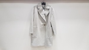 10 X BRAND NEW TOPSHOP LONG GREY BUTTONED COAT/ JACKET UK SIZE 14 AND 16