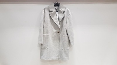 10 X BRAND NEW TOPSHOP LONG GREY BUTTONED COAT/ JACKET UK SIZE 14 AND 16