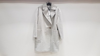 10 X BRAND NEW TOPSHOP LONG GREY BUTTONED COAT/ JACKET UK SIZE 14 AND 16