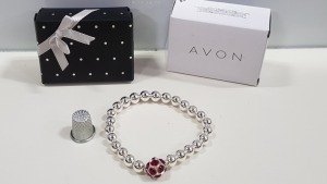 185 X BRAND NEW AVON BROOK STRETCHED BRACELET SIAM COLOUED IN ONE BOX