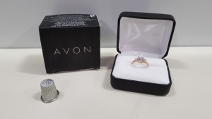 84 X BRAND NEW AVON 18K GOLD PLATED SPARKLE MARKLE TRILOGY RING