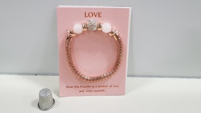 320 X BRAND NEW AVON CASANDRA BRACELETS - ROSE QUARTZ IN 5 BOXES