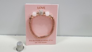 320 X BRAND NEW AVON CASANDRA BRACELETS - ROSE QUARTZ IN 5 BOXES