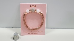 320 X BRAND NEW AVON CASANDRA BRACELETS - ROSE QUARTZ IN 5 BOXES