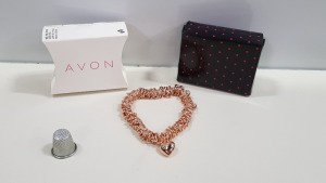 672 X BRAND NEW AVON MELANY ROSE GOLD COLOURED PLATING PART STRETCHED BRACLET