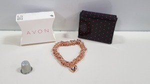 672 X BRAND NEW AVON MELANY ROSE GOLD COLOURED PLATING PART STRETCHED BRACLET