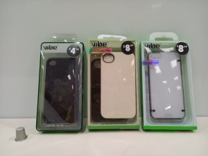400 X BRAND NEW VIBE IPHONE 4/ 4S/ 5/ SAMSUNG S4 CASES IN VARIOUS STYLES AND COLOURS IN 10 BOXES
