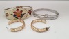 3 PIECE LOT CONTAINING 2 X BRACELET (1 X MICHAEL KORS) AND 1 X GOLD COLOURED EARRINGS