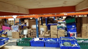 APPROX 5000 PIECE MIXED LOT CONTAINED IN 2 LARGE BAYS CONTAINING FROZEN 2 SLIME STATIONS, WOOWOO FROZEN COCKTAILS, UNICORN LAMPSHADE, JEWELRY STANDS, MONSTER HIGH, BRACELETS, COCA COLA TRAYS AND PICTURE FRAMES ETC