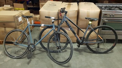 1 X CUBE MOUNTAIN BIKE AND 1 X UNBRANDED PEDDLE BIKE