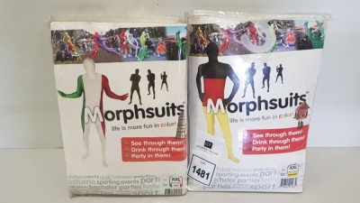 16 PIECE MIXED MORPHSUIT LOT CONTAINING 12 X ITALY MORPHSUITS SIZE XXL AND 4 X GERMAN MORPHSUITS SIZE XXL