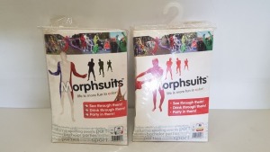 18 PIECE MIXED MORPHSUIT LOT CONTAINING 10 X FRANCE MORPHSUITS SIZE MEDIUM AND 8 X SPAIN MORPHSUITS SIZE MEDIUM