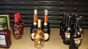 7 PIECE MIXED ALCOHOL LOT CONTAINING 2 X LANSON CHAMPAGNES, 2 X MONSIGNY CHAMPAGNE, 1 X MIRAVAL WINE AND 2 X LAURENT PERRIER CUVEE ROSE CHAMPAGNE