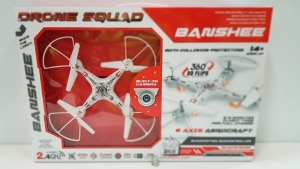 6 X BRAND NEW DRONE SQUAD BANSHEE WITH COLLISION PROJECTORS 6 AXIS AEROCRAFT AGES 14 +