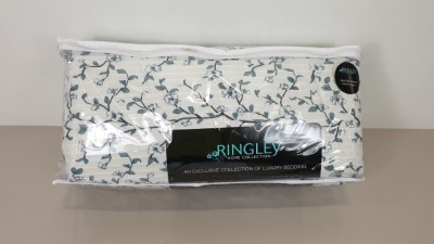 10 X BRAND NEW RINGLEYS HOME COLLECTION PIPPA PLEATED QUILTED THROWS (TEAL) IN 5 BOXES