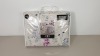 6 X BRAND NEW DREAMS & DRAPES HAZE BLUE FLOWER PRINTED REVERSIBLE BED SPREADS IN 2 BOXES W.195 CMS