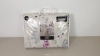 6 X BRAND NEW DREAMS & DRAPES HAZE BLUE FLOWER PRINTED REVERSIBLE BED SPREADS IN 2 BOXES W.195 CMS
