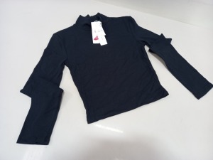 30 X BRAND NEW TOPSHOP LYCRA TURTLENECK CROPPED SHIRTS UK SIZE 10 RRP £10.00 (TOTAL RRP £300.00)