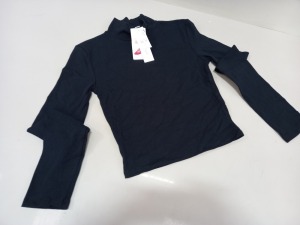 30 X BRAND NEW TOPSHOP LYCRA TURTLENECK CROPPED SHIRTS UK SIZE 14 RRP £10.00 (TOTAL RRP £300.00)