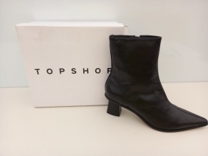 14 X BRAND NEW TOPSHOP MAILE BLACK SHOES UK SIZE 6 RRP £59.00 (TOTAL RRP £826.00)