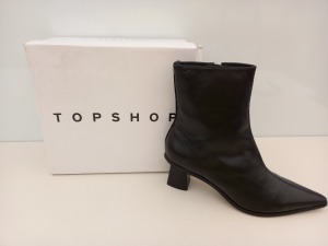 14 X BRAND NEW TOPSHOP MAILE BLACK SHOES UK SIZE 7 RRP £59.00 (TOTAL RRP £826.00)