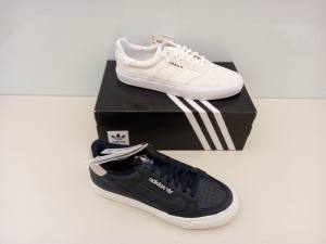 6 PIECE ADIDAS SHOE LOT CONTAINING 5 X BRAND NEW CONTINENTAL VULCAN SHOES UK SIZE 11 AND 1 X BRAND NEW 3MC SHOES UK SIZE 5 1/2