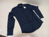 17 X BRAND NEW TOPMAN NAVY SLIM FIT BUTTONED LONG SLEEVED SHIRTS UK SIZE XS RRP £30.00 (TOTAL RRP £510.00)