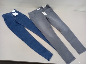 10 PIECE MIXED JEAN LOT CONTAINING DOROTHY PERKINS EDEN PETITE THE SUPER SOFT JEGGING JEANS AND TOPSHOP JONI JEANS