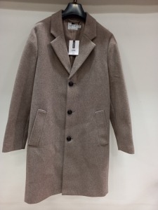 4 X BRAND NEW TOPMAN LONG BUTTONED TRENCH COAT SIZE SMALL RRP £75.00 (TOTAL RRP £300.00)