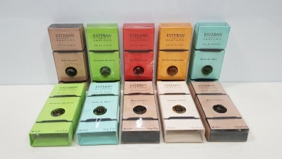 10 X BRAND NEW ESTEBAN PARIS PARFUMS EAU DE TOILETTE IN VARIOUS FRAGRANCES (50ML)