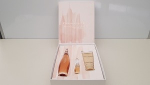 4 X DONNA KARAN LIQUID CASHMERE BLUSH GIFT SET CONTAINING 100ML EAU DE PARFUM, 7ML EAU DE PARFUM AND 100ML SEDUCTIVE BODY LOTION. (PLEASE NOTE BOXES ARE DAMAGED).