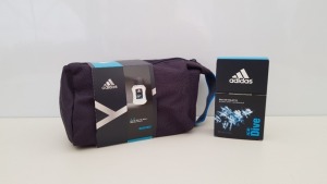 12 X BRAND NEW ADIDAS TOILETRY BAG + ICE DIVE EAU DE TOILETTE (100ML) NATURAL SPRAY. - LOOSE