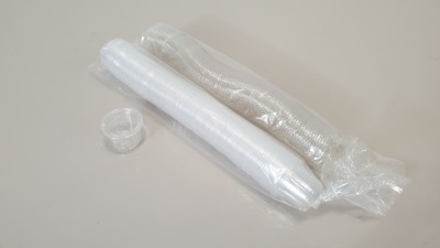 2500 VALUE CHOICE 1 OZ PLASTIC PORTION CUPS WITH 2500 MATCHING LIDS (IN 2 DIFFERENT CARTONS -