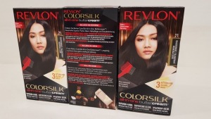 96 X BRAND NEW REVLON COLORSILK ALL IN ONE BUTTERCREAM BLUE BLACK HAIR COLOUR (REVLON SHADE CODE 21) IN 8 BOXES