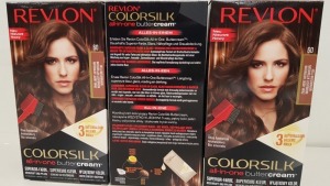 96 X BRAND NEW REVLON COLORSILK ALL IN ONE BUTTERCREAM LIGHT NATURAL BROWN HAIR COLOUR (REVLON SHADE CODE 60) IN 8 BOXES