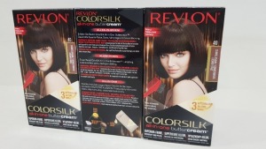 96 X BRAND NEW REVLON COLORSILK ALL IN ONE BUTTERCREAM DARK BROWN HAIR COLOUR (REVLON SHADE CODE 40) IN 8 BOXES