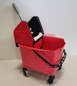 3 X BRAND NEW RUBBERMAID MOBILE BUCKET & WRINGER (RED 402) - IN 1 BOX & 2 LOOSE (UNBOXED)