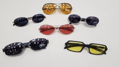 50 X BRAND NEW GENUINE POLICE SUNGLASSES IN VARIOUS STYLES AND COLOURS - IN A TRAY (NOT INCLUDED)