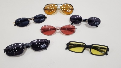 50 X BRAND NEW GENUINE POLICE SUNGLASSES IN VARIOUS STYLES AND COLOURS - IN A TRAY (NOT INCLUDED)