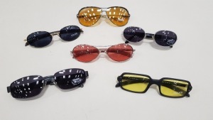 50 X BRAND NEW GENUINE POLICE SUNGLASSES IN VARIOUS STYLES AND COLOURS - IN A TRAY (NOT INCLUDED)